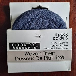 Woven Trivet Coasters 4 inch 3 Pack